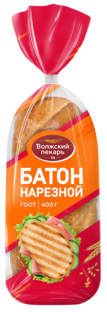 Батон «Нарезной»  в нарезке, 400 г
