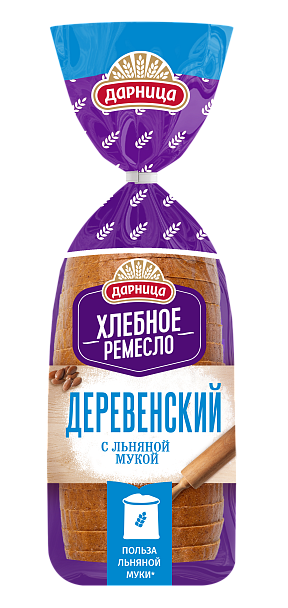 Хлеб «Деревенский» с льняной мукой, 350 г