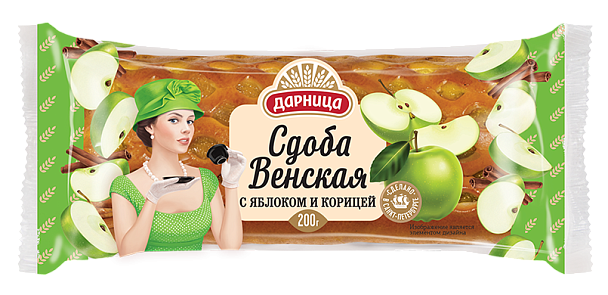 Сдоба Венская с яблоком и корицей, 200 г