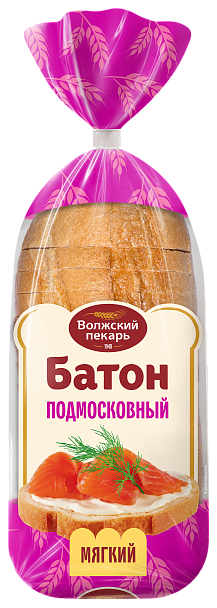 Батон «Подмосковный» в нарезке, 300 г