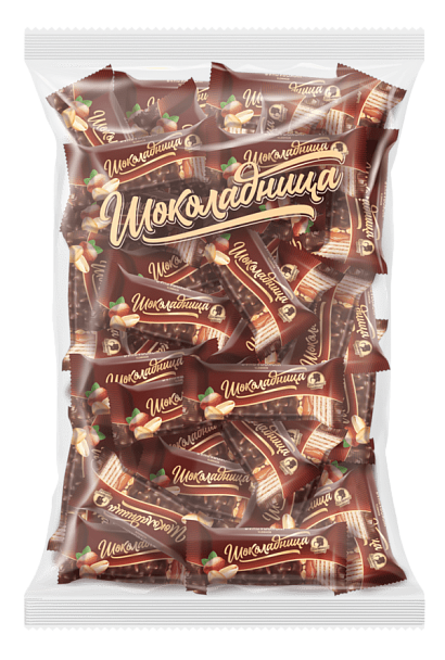 Конфеты вафельные шоколадные с арахисом и карамелью «Шоколадница», 1000 г