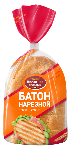Батон «Нарезной» 1/2 в нарезке , 200 г