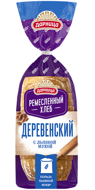Хлеб «Деревенский» с льняной мукой, 350 г