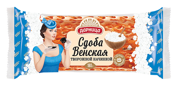 Сдоба Венская с творожной начинкой, 180 г