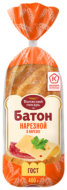 Батон «Нарезной»  в нарезке, 400 г