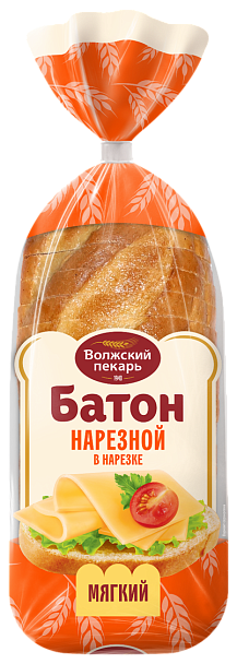 Батон Нарезной Волжский в нарезке, 330 г