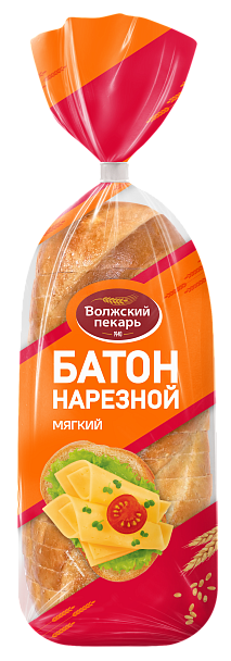 Батон Нарезной Волжский в нарезке, 330 г